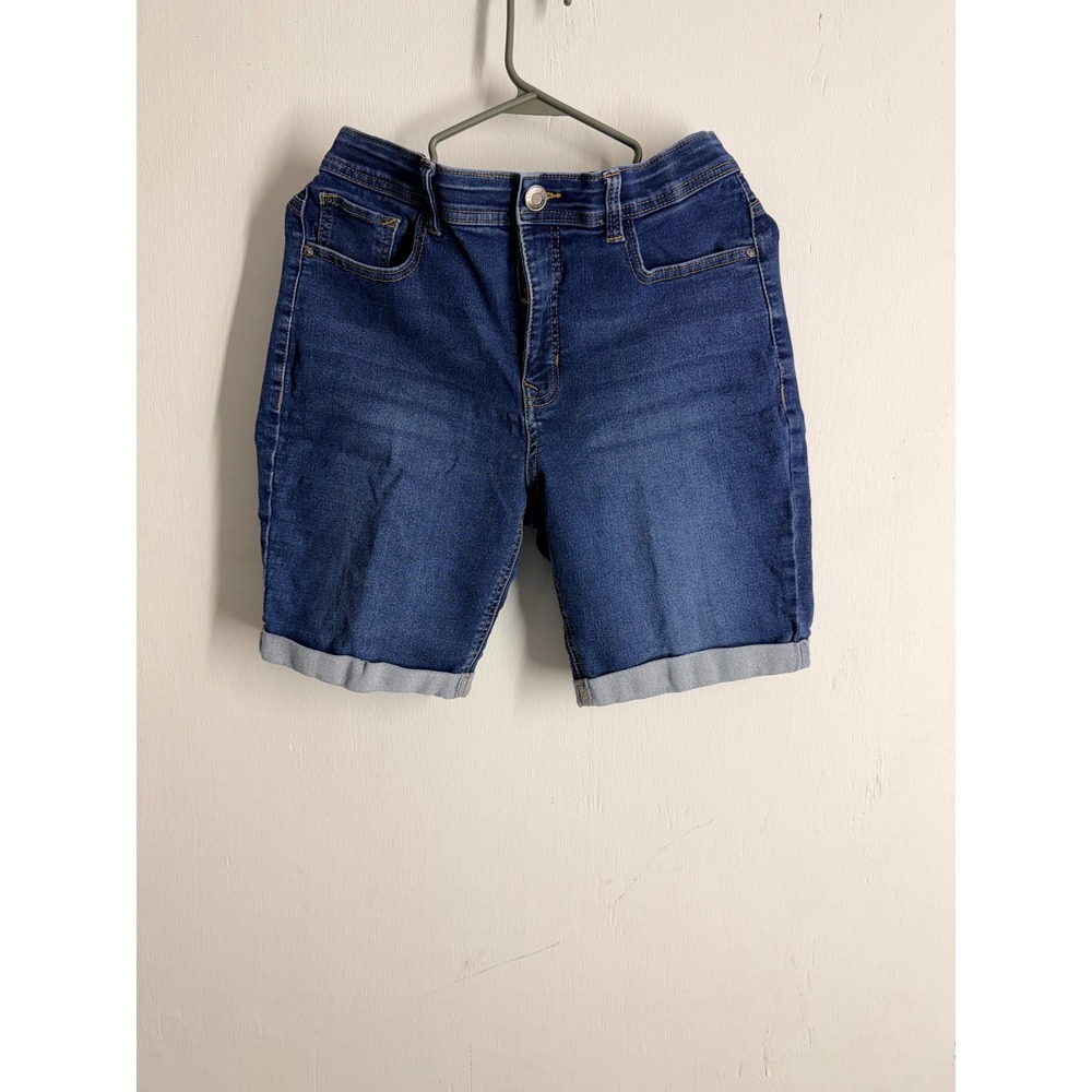 Angels Forever Young 360 Sculpt Bermuda Shorts Dark Wash Denim Cuffed Size 12
